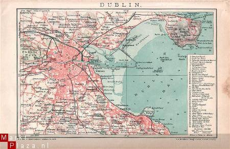 plattegrond Dublin uit 1909 - 1