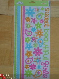 Doodlebug cardstock stickers flower girl