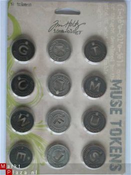 Tim Holtz idea-ology metal muse tokens - 1