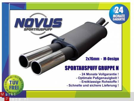 Novus Einddemper BMW 3 serie e46 320d/318d 2x76mm Rond - 1