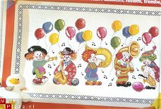 borduurpatroon 5590 schilderij clowns