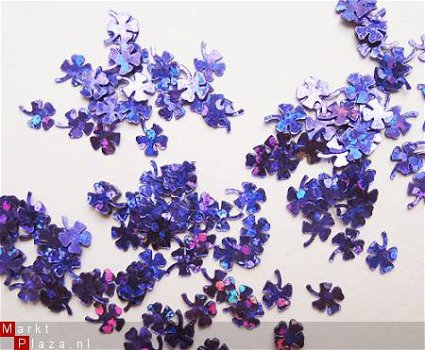 200 nail art shapes 2 Strass klaver blad nagels Gel Purple - 1