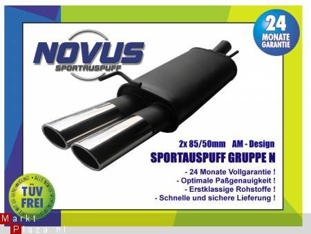 Novus Uitlaat Polo 6N / 6N2 eindstuk 2x85/58mm Ovaal - 1