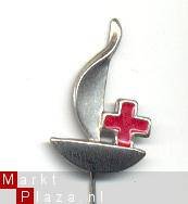 rode kruis scheepje speldje (M_020) - 1