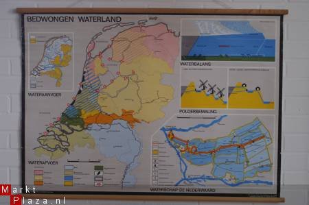 Schoolplaat van Bedwongen Waterland. - 1