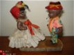 2 oude negerpoppetjes souvenir uit Brasil 9 cm hoog - 1 - Thumbnail