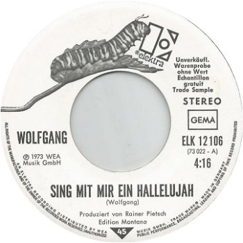 Wolfgang : Sing mit mir ein Hallelujah (1973) PROMO - 0