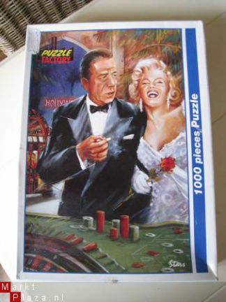 Puzzel met afbeelding Marilyn Monroe en Humprey Bogart - nr. 1