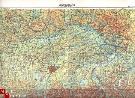 oud landkaartje Duitsland Bayern - 1