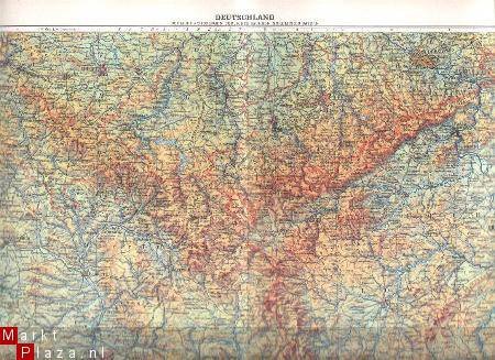 oud landkaartje Duitsland Midden - 1