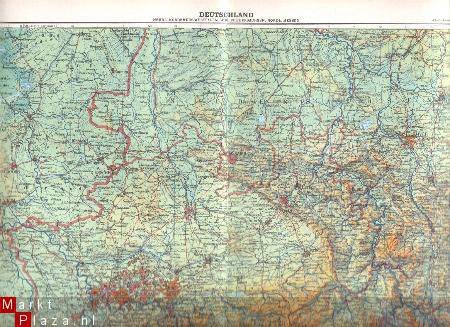 oud landkaartje Duitsland Nordrhein Westfalen - 1