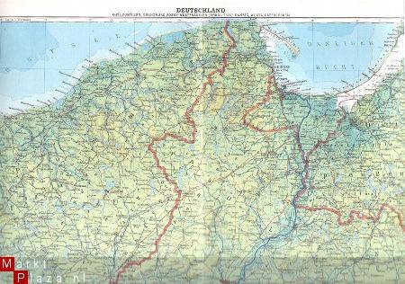 oud landkaartje Duitsland Oost Pommeren - 1