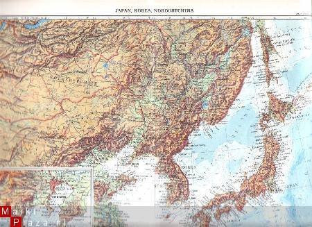 oud landkaartje Azie zuidoost - 1