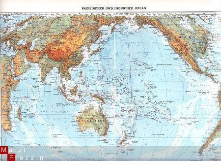 oud landkaartje Stille Oceaan - 1