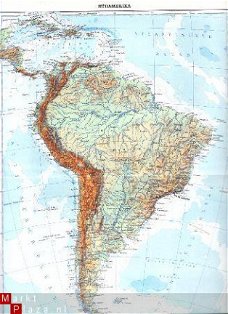 oud landkaartje Zuid Amerika