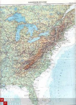 oud landkaartje Verenigde Staten oost - 1