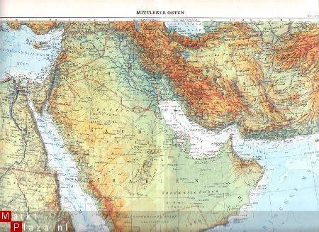 oud landkaartje Midden Oosten - 1