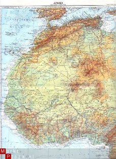 oud landkaartje west Afrika