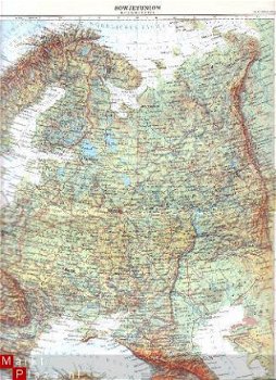 oud landkaartje Sovjet Unie - 1