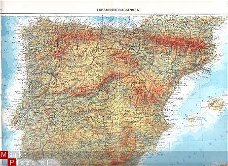 oud landkaartje Spanje & Portugal