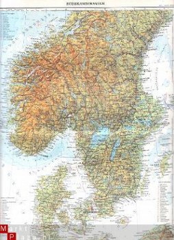 oud landkaartje Zuid Scandinavie - 1