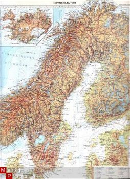 oud landkaartje Scandinavie - 1