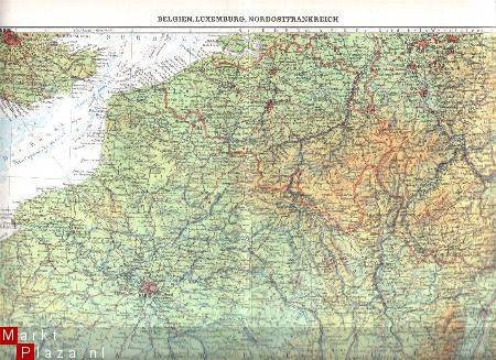 oud landkaartje Belgie & Luxemburg - 1