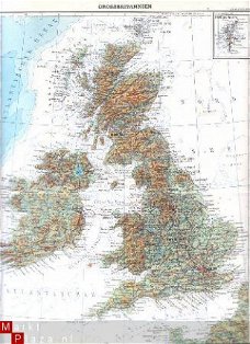 oud landkaartje Groot Brittannie