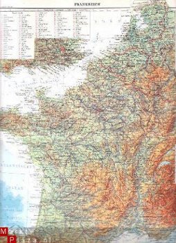 oud landkaartje Frankrijk - 1