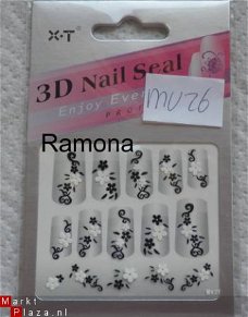 3D Nagel stickers mv26 tribal Zwart Wit nail art