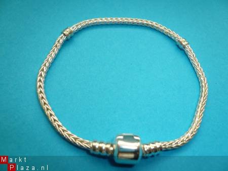 echt zilveren armband met klikslot t.b.v. bedels 19 en 20 cm - 1