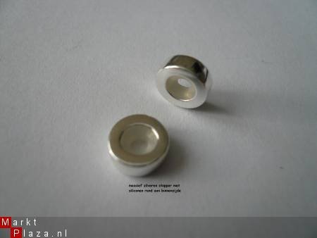 zilveren stoppers met siliconenkern (p.stuk) - 1
