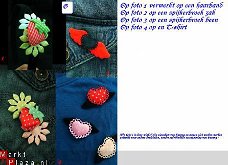 Mini bloemen pop 3D satijn organza applicatie Garang