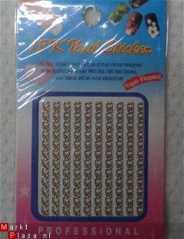 goud Vergulden Nagel Lace 4 KANT STICKERS NAIL ART stickers - 1