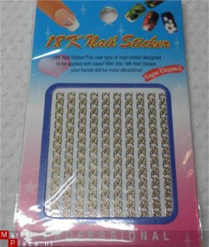 goud Vergulden Nagel Lace 4 KANT STICKERS NAIL ART stickers - 1