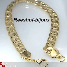 SCHAKELARMBAND, GOUD PLATED 21 X 1 CM