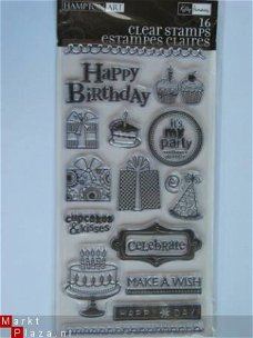 hampton art clear stamp happy birthday