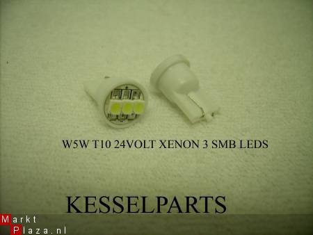 smb leds 24v xenonwit w5w t10 steekfitting led 24 volt - 1
