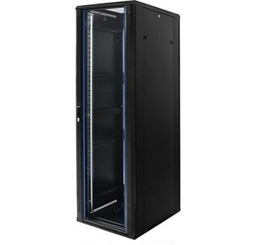 19 inch serverkast patchkast serverrack 32U glazen deur afmeting BxDxH 600x800x1600mm - 1