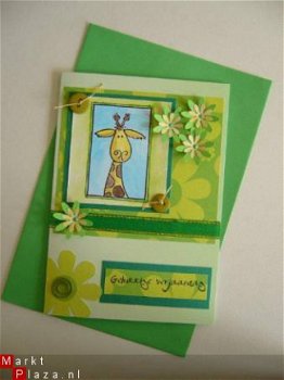 Verjaardagskaart nr. 02: giraf groen - 1