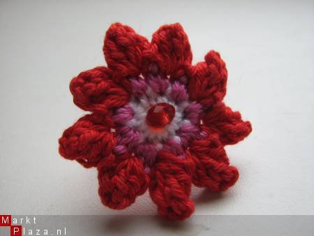 ** Verstelbare ring BLOSSOM (rood) - nr. 1