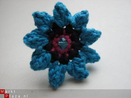 ** Verstelbare ring BLOSSOM (turquoise) - nr. 1