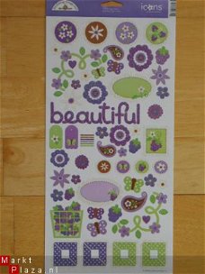 Doodlebug cardstock glitstickers icons sugar plum