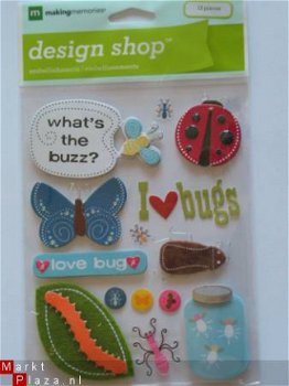 OPRUIMING: making memories design shop embellishments bugs - 1