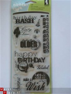 inkadinkado clear stamp birthday fun