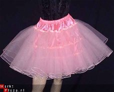 Vintage  retro 3laagse roze petticoat uit tule 10031