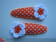 ** Haarspeldjes polkadot oranje