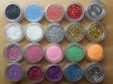 12 Nagel Glitters glitter poeder gel acryl nail art