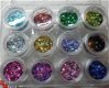 12 potjes Middel Glitters Acryl / Gel nail art dekkend kleur - 1 - Thumbnail