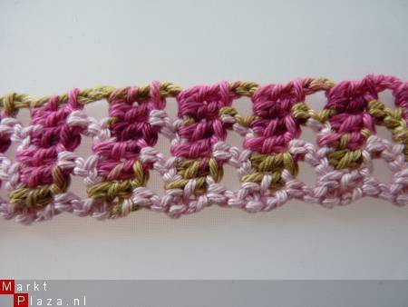 ** Gehaakte haarband Pretty Pink - Afbeelding 2